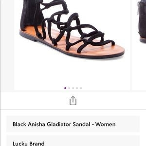 Lucky Brand Black Gladiator Sandals, 7.5